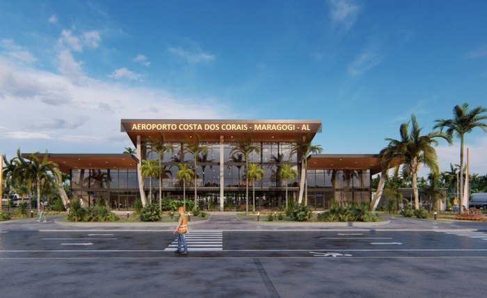 Ilustração sobre o Aeroporto Costa dos Corais, em Maragogi Ilustração sobre o Aeroporto Costa dos Corais, em Maragogi