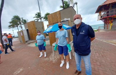 Banheiros públicos na orla marítima começam a funcionar nesta quarta (29)