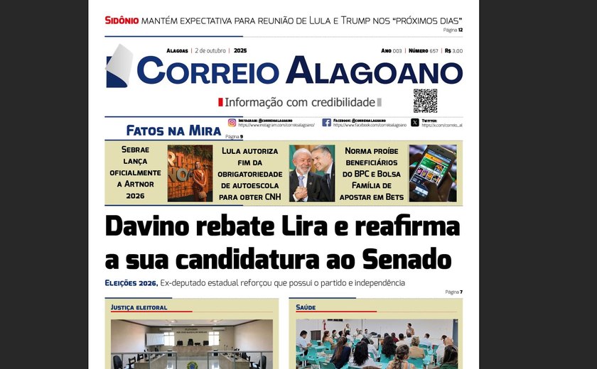Davino rebate Lira e reafirma a sua candidatura ao Senado