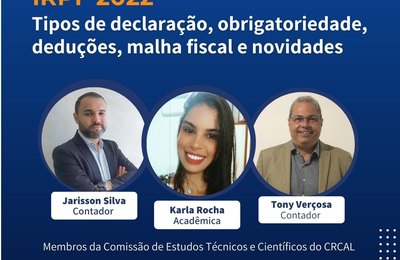 Conselho de Contabilidade de Alagoas transmite live para esclarecer sobre IRPF 2022