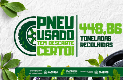 Campanha ‘Pneu usado tem descarte certo’ bate recorde histórico e recolhe 448,86 toneladas em Alagoas