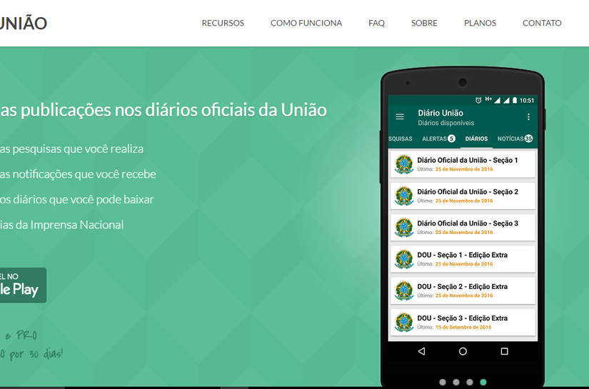 Aplicativo facilita consulta de informações ao Diário Oficial da União