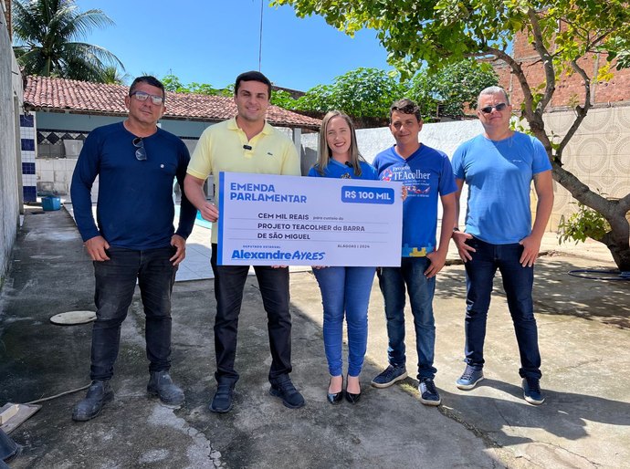 Deputado Alexandre Ayres destina R$ 100 mil para Projeto TEAcolher, na Barra de São Miguel