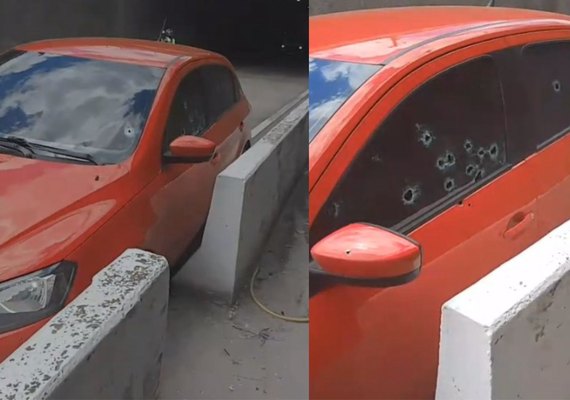 Homem é morto a tiros enquanto dirigia carro dentro de viaduto de Maceió