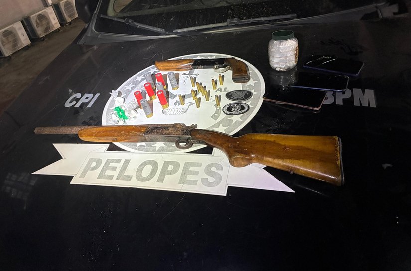 2º Batalhão da PM prende suspeito de tráfico e posse ilegal de armas em União dos Palmares