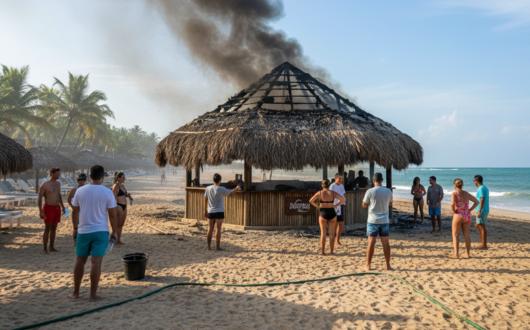 Princípio de incêndio atinge quiosque de hotel de luxo em Trancoso