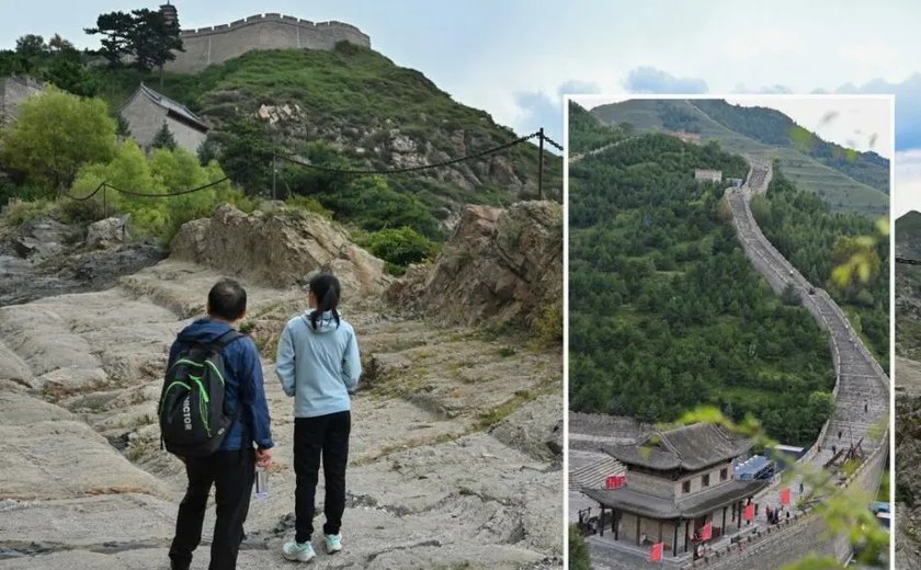 Homens cavam buraco na Muralha da China para criar 'atalho' e causam danos irreversíveis