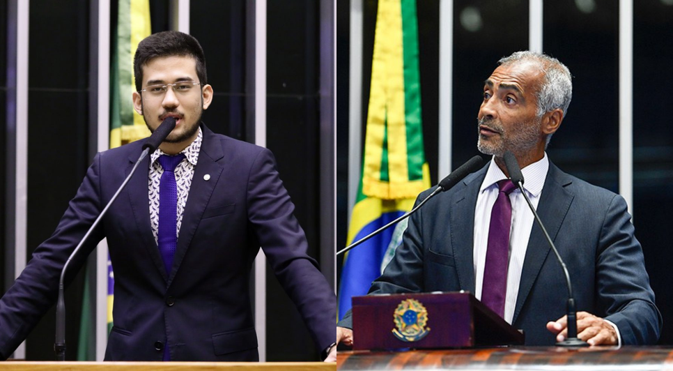 Deputado federal Kim Kataguiri e senador Romário