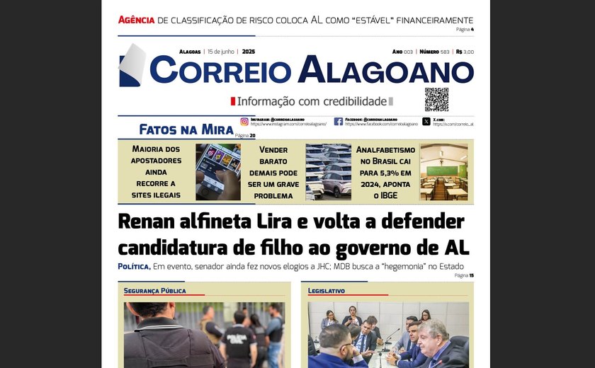 Renan alfineta Lira e volta a defender candidatura de filho ao governo de AL