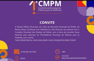 Conferência de Políticas Públicas para as Mulheres de Campo Alegre será realizada na próxima quinta (24)