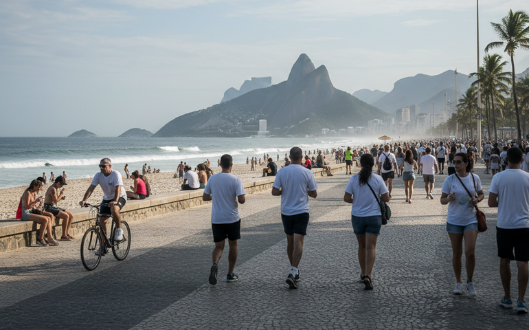 Verão começa com clima ameno e orla movimentada no Rio
