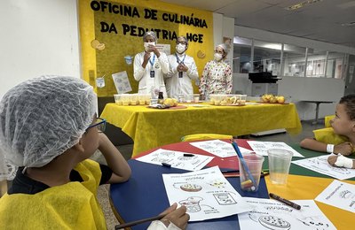 Mais uma edição da Oficina de Culinária no HGE prova que é possível combinar saúde, sabor e diversão
