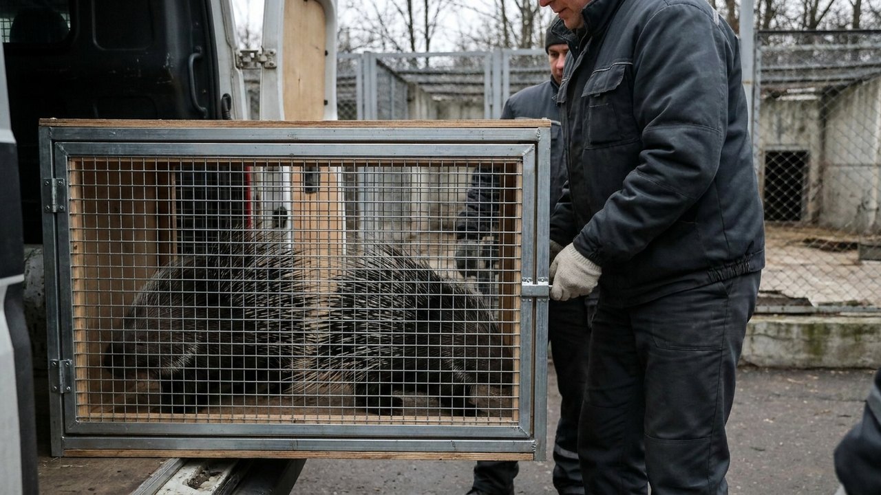 Casal de porcos-espinhos chega ao zoológico de Moscou