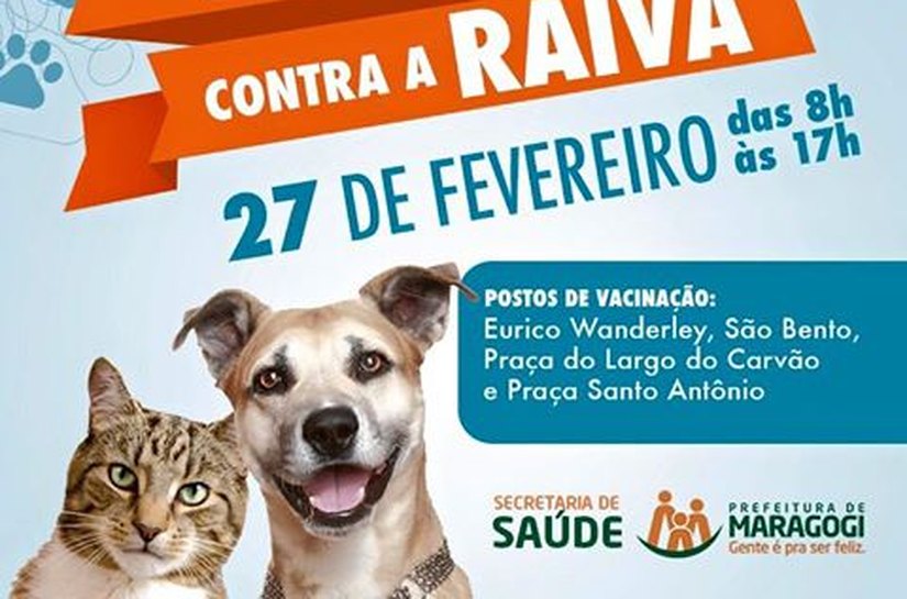 Dia D' de vacinação contra a raiva acontece neste sábado em Maragogi