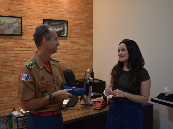 Comandante-Geral do CBMAL recebe visita da Controladora-Geral do Estado