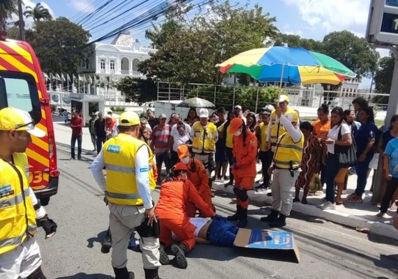 Ronda no Bairro presta assistência a idoso atropelado no Centro de Maceió