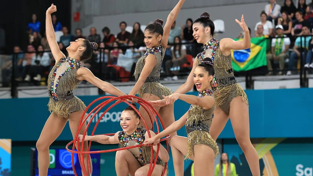 Ginástica rítmica do Brasil tem jornada dourada no Pan de Santiago