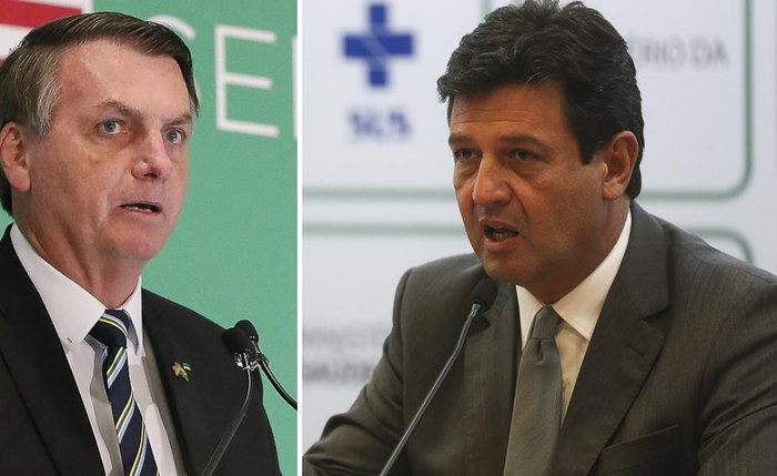 Bolsonaro e Mandetta: presidente e ex-ministro da Saúde