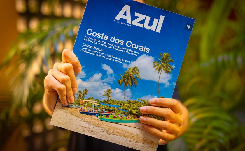 Alagoas estampa capa da revista de bordo da Azul neste mês de abril