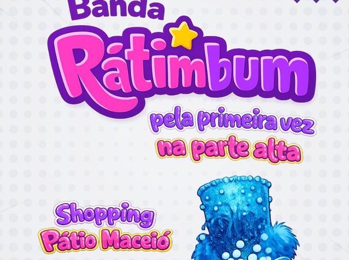 Shopping Pátio Maceió promove show gratuito da banda RaTimBum no carnaval e apresentações musicais de escolas