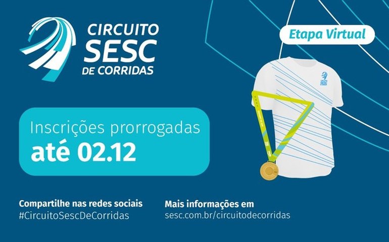 Inscrições para o Circuito Sesc de Corridas foram prorrogadas até o dia 2 de dezembro
