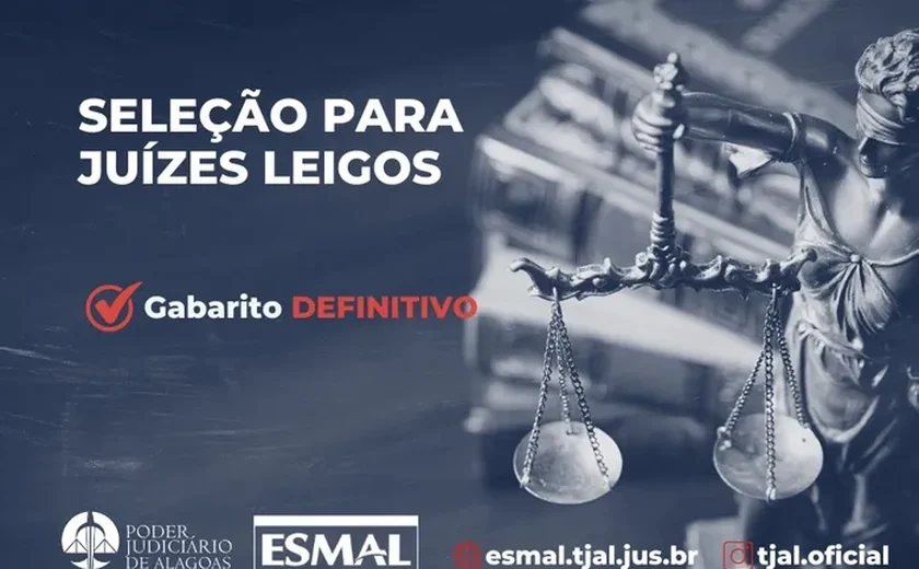 Concurso para Juízes Leigos tem Gabarito Final Divulgado