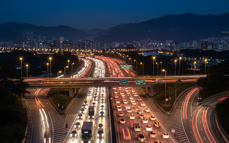 Descida para o litoral de SP pré-Réveillon tem 20 km de congestionamento
