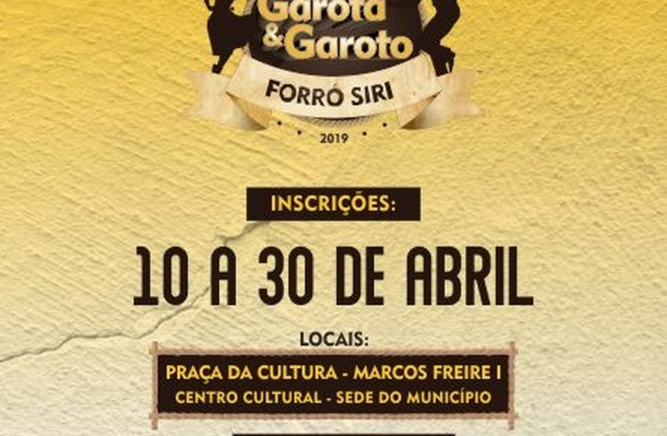 INSCRIÇÃO DO GAROTA E GAROTO FORRÓ SIRI