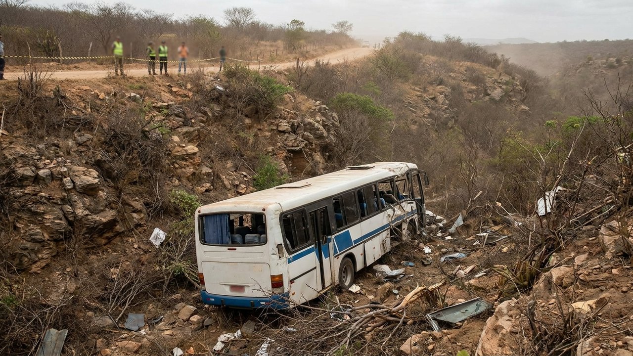 Ônibus de romeiros que caiu em ribanceira e matou 6 tinha autorização de transporte vencida