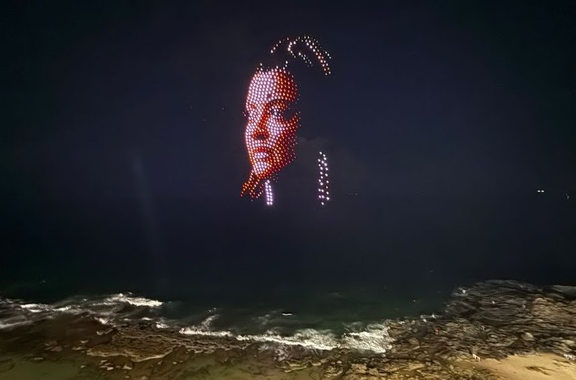 Preta Gil é homenageada em show de drones durante o Carnaval de Salvador