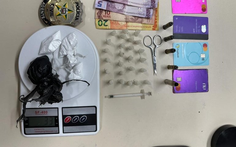 Polícia Civil apreende cocaína e munição de fuzil em Marechal Deodoro
