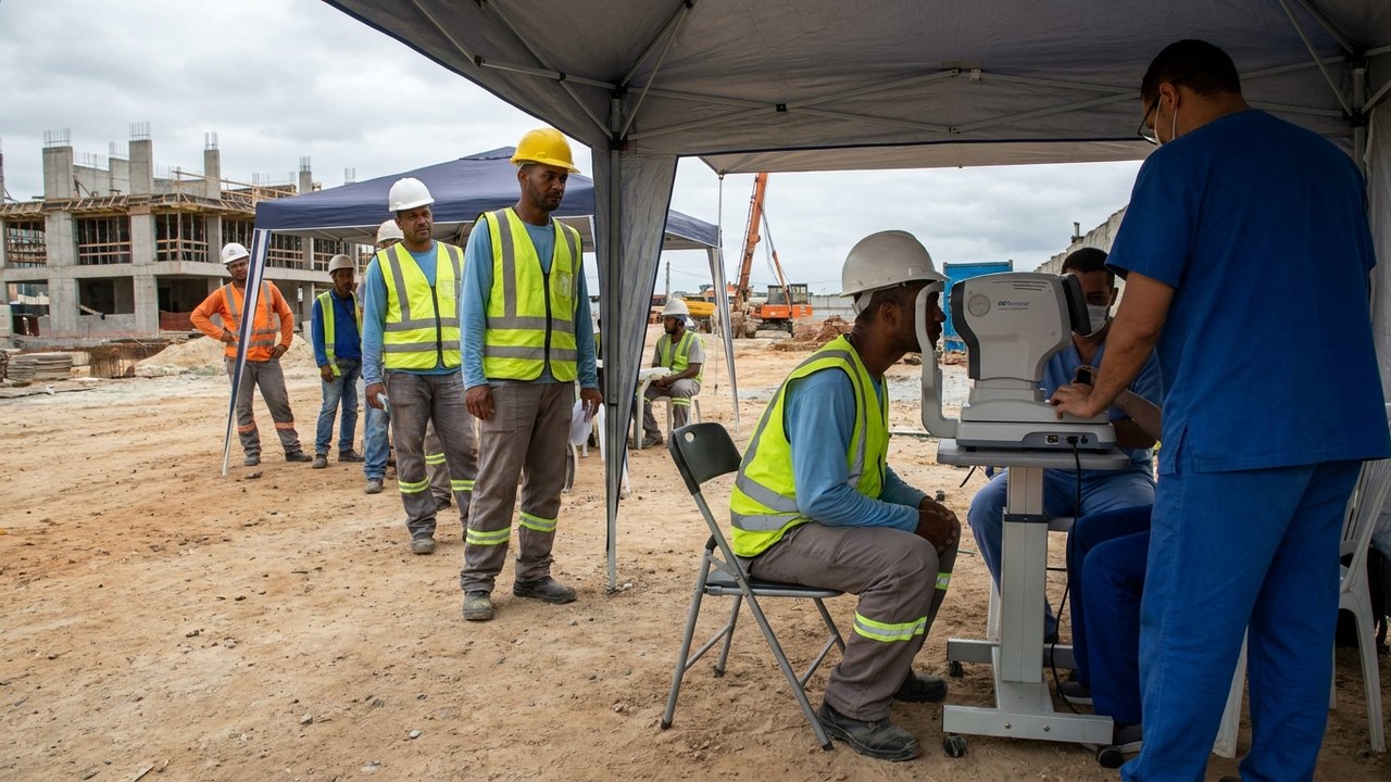 Operários de canteiros de obras do Rio e de Niterói ganharão atendimento oftalmológico