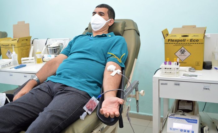 Doador de sangue em unidade do Hemoal