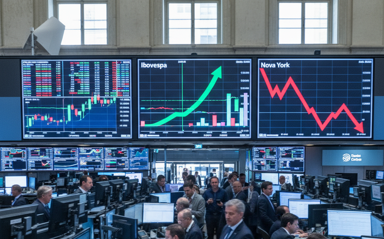 Ibovespa renova recordes aos 166 mil pontos, na contramão de Nova York
