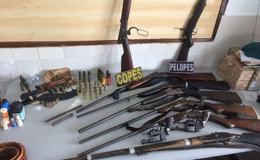 Polícia apreende 10 armas e mais de 140 munições em operação no Sertão de AL