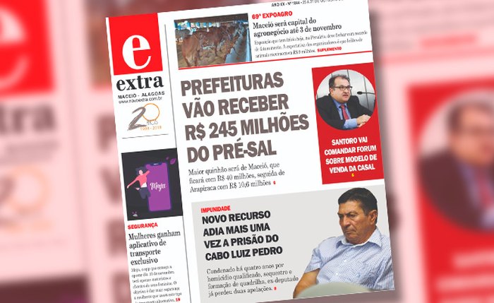 Capa da edição Nº 10444 do Extra Alagoas