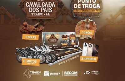Cavalgada dos Pais 2026 vai sortear motos, iPhones e prêmios em ação solidária em Traipu