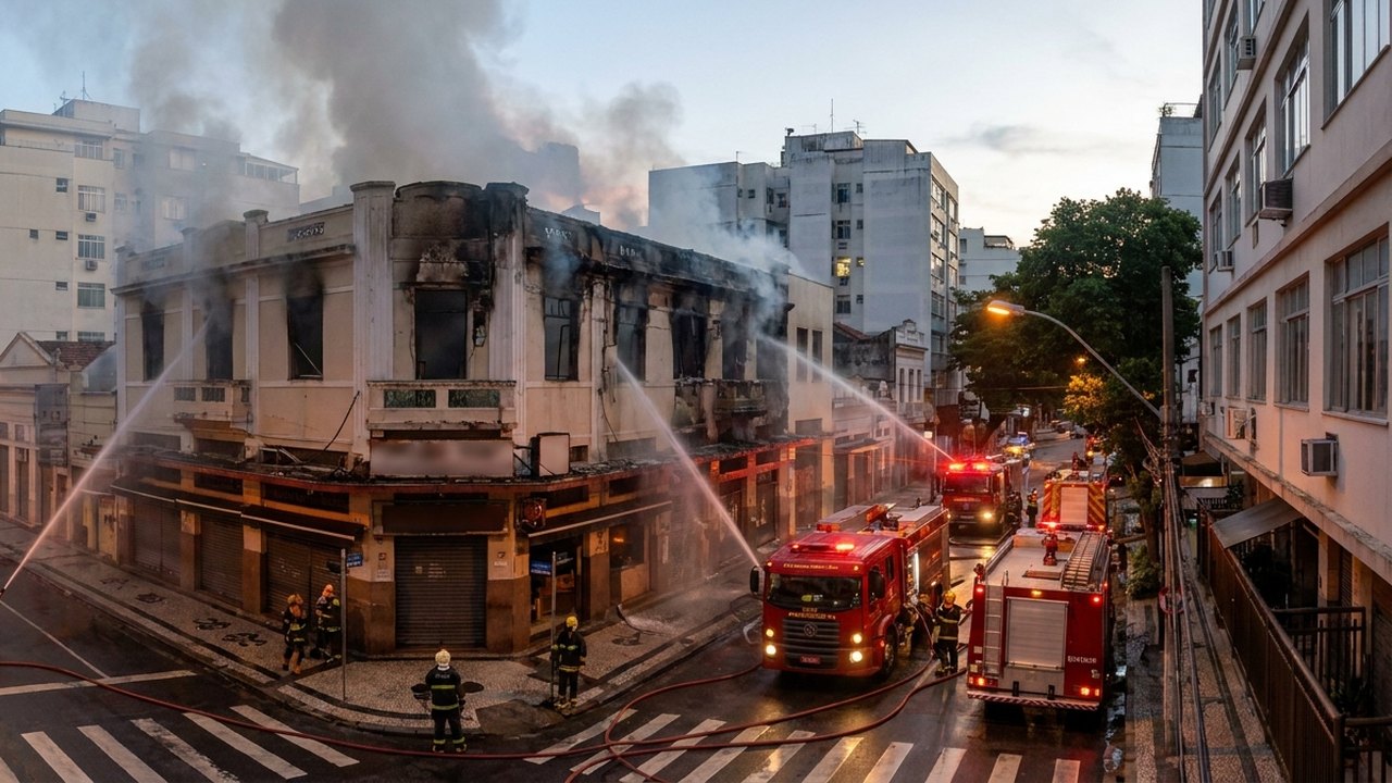 Incêndio atinge pizzaria Ferro e Farinha em Botafogo