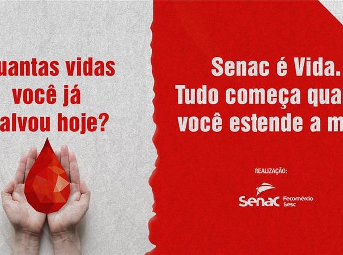 #SenacÉVida: Senac Alagoas e Hemoal lançam campanha para incentivar a doação de sangue