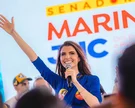 Marina JHC fez discurso de forte tom político e afirmou não ter medo de enfrentar grupos que estão no poder em Alagoas há décadas. - Foto: Itawi Albuquerque/Assessoria