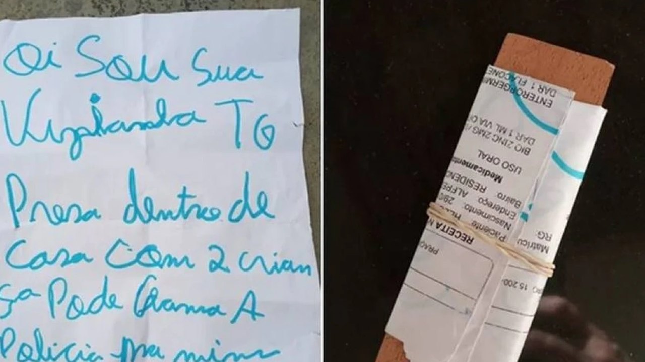 Mantida em cárcere privado pelo marido, mulher pede socorro em bilhete