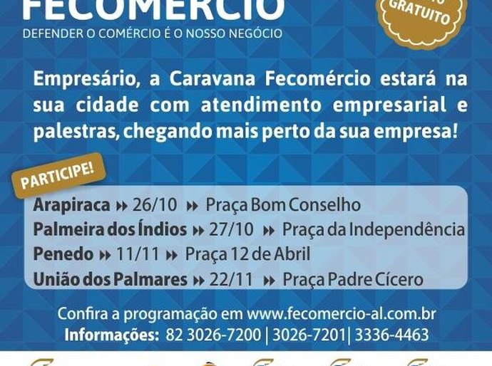 Caravana Fecomércio levará palestras e serviços gratuitos ao interior