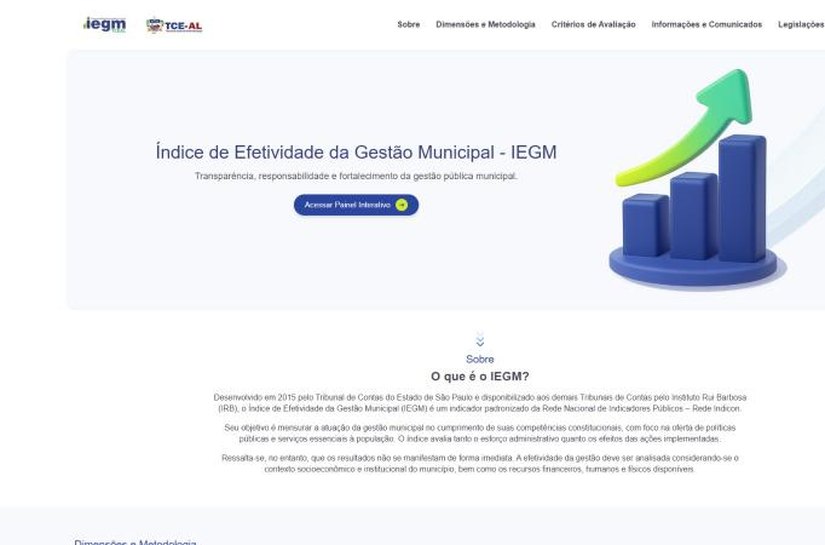 TCE/AL lança novo site do IEGM com painel interativo de Business Intelligence
