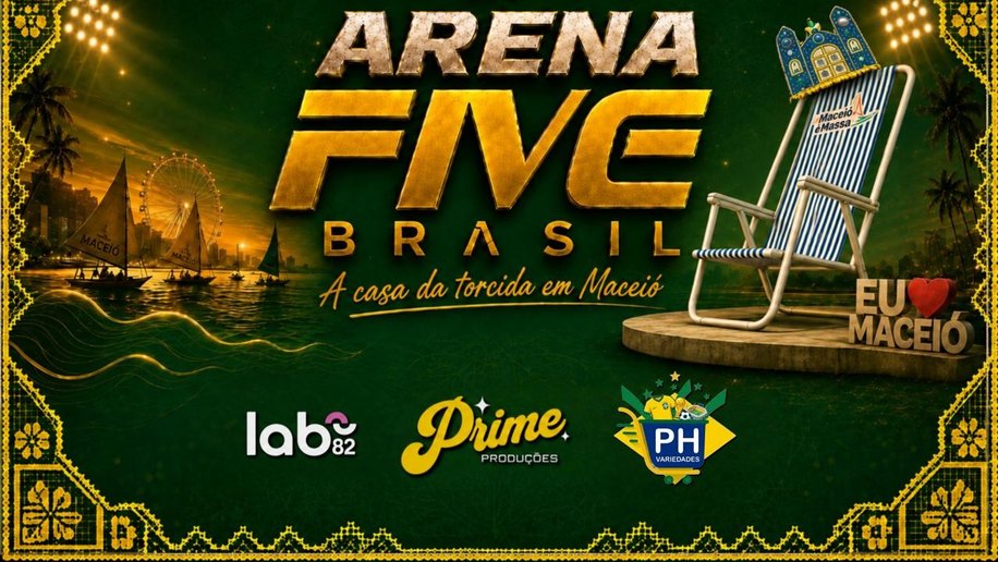 Arena Five Brasil leva clima de Copa e identidade alagoana ao Five Sport Bar, em Maceió