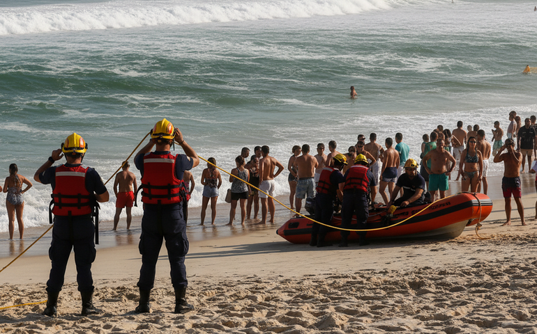 Defesa Civil do RJ emite alerta sobre ressaca; bombeiros fazem busca por adolescente em mar de Copacabana