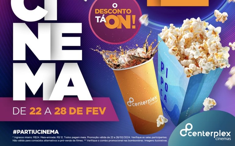 Shopping Pátio Maceió e Centerplex oferecem ingressos para todos os filmes por R$12 durante a Semana do Cinema