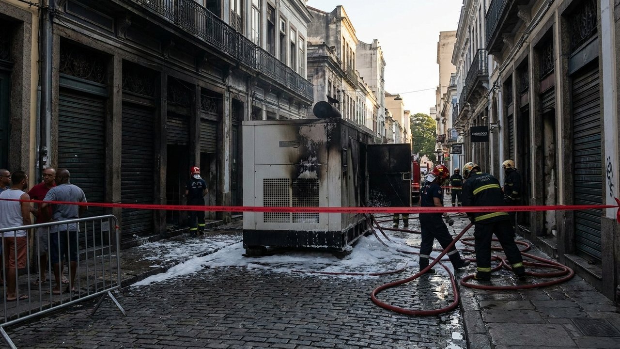 Incêndio em gerador de hotel deixa parte da Lapa sem luz na tarde deste sábado