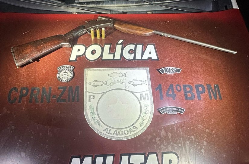 PM flagra homem armado no território indígena Wassu Cocal, em Joaquim Gomes
