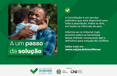 Semana da Conciliação 2023 ocorrerá de 6 a 10 de novembro