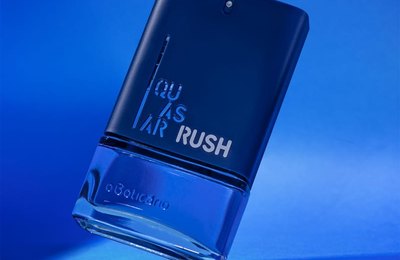 Quasar Rush, a nova fragrância masculina do Boticário,é fresca e energizante, dando impulso para enfrentar o dia a dia